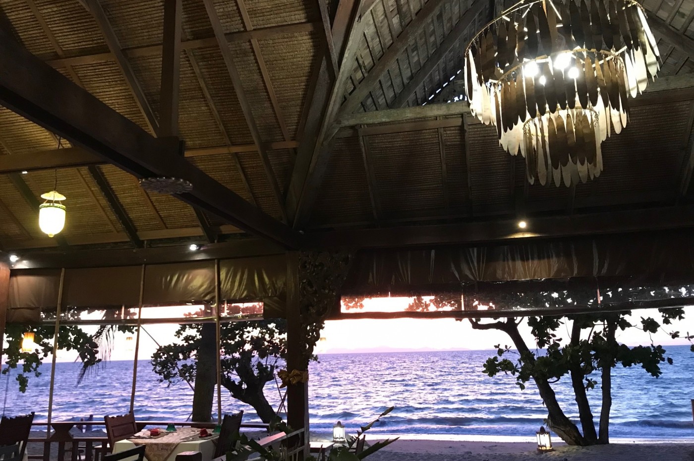 Solnedgang fra restauranten på Koh Jum Lodge, Koh Jum