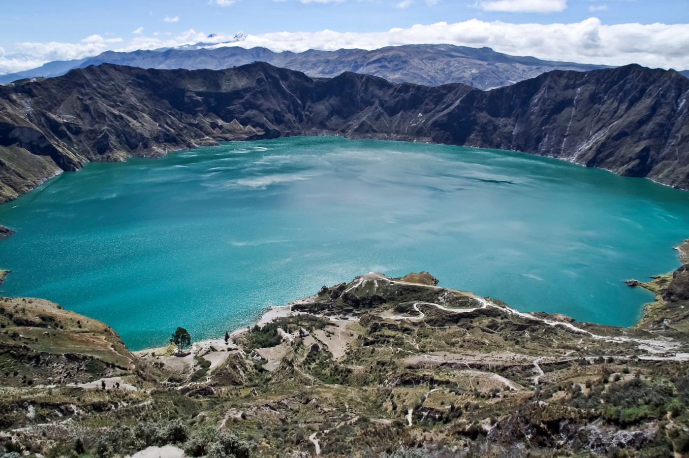 Quilotoa Andesbjergene i Ecuador