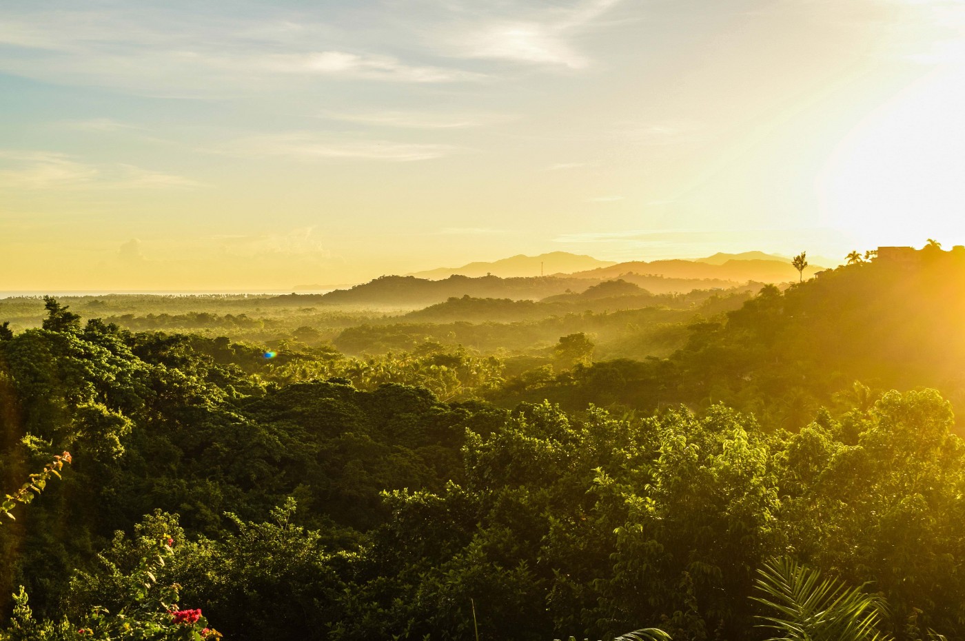udsigt over bjerge fra Clave Verde Ecolodge, Las Terrenas, Samana-halvøen