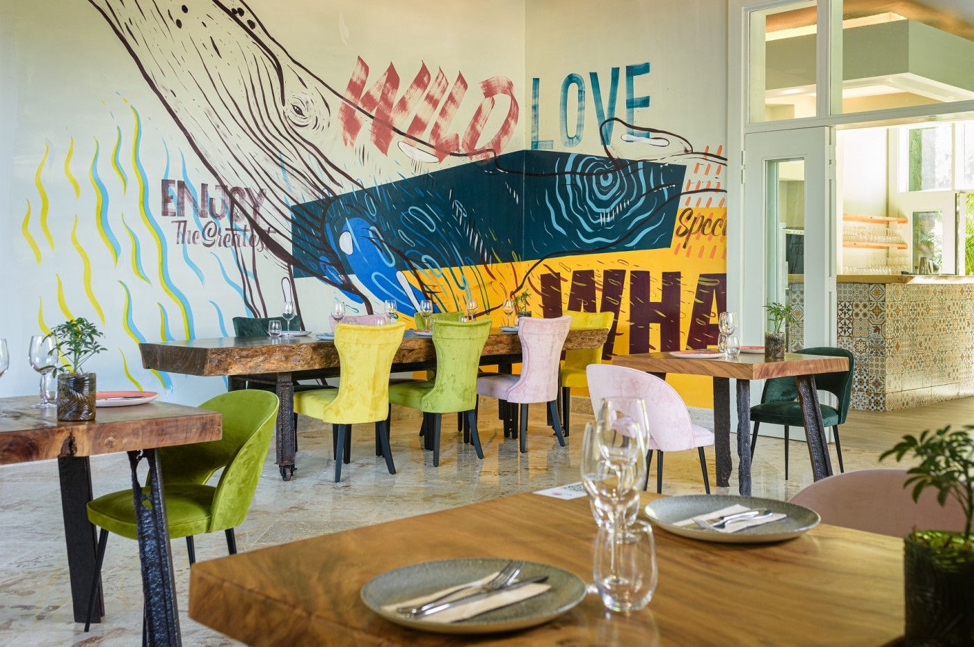 restaurant på Saman Boutique Hotel, Las Terrenas, Samana-halvøen