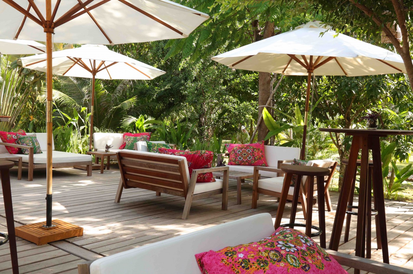 lounge setting på smiling gecko farmhouse resort and spa, Cambodja
