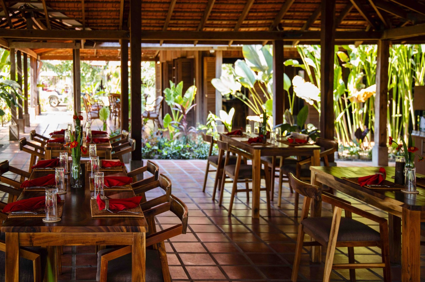 restauranten på Smiling Gecko's Farmhouse Resort & Spa, Cambodja