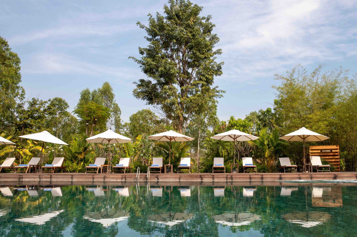 swimming pool på smiling gecko farmhouse resort and spa, Cambodja