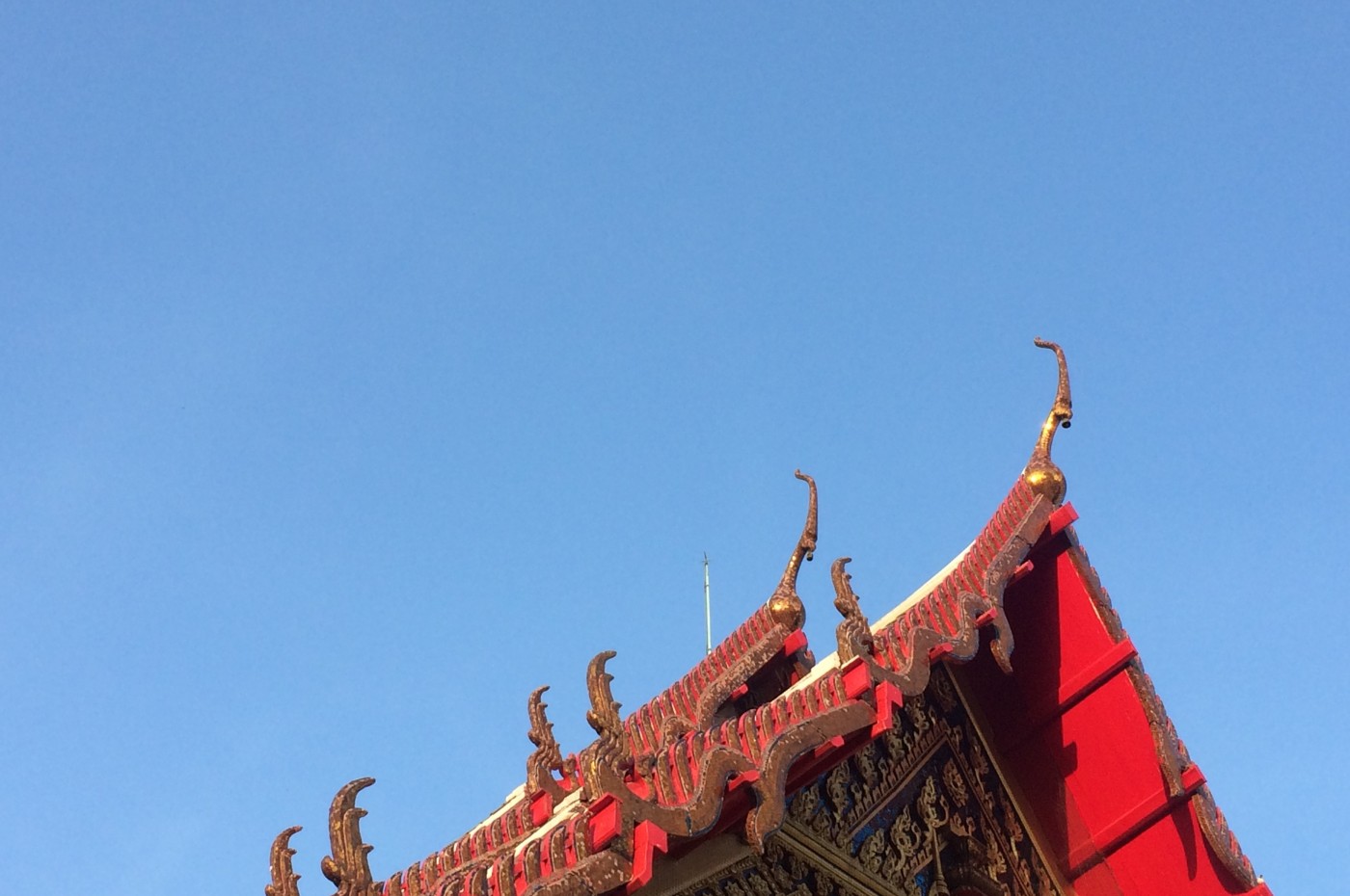 temple roof in bangkok thailand