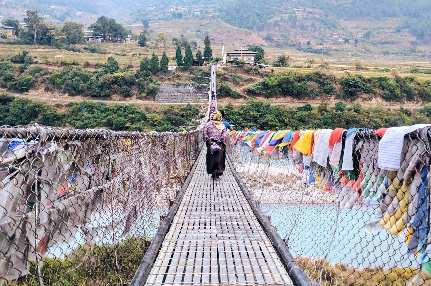 Hængebro, Punakha, Bhutan