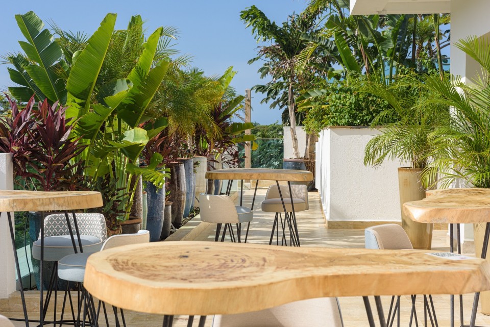 rooftop terasse Saman Boutique Hotel, Las Terrenas, Samana-halvøen
